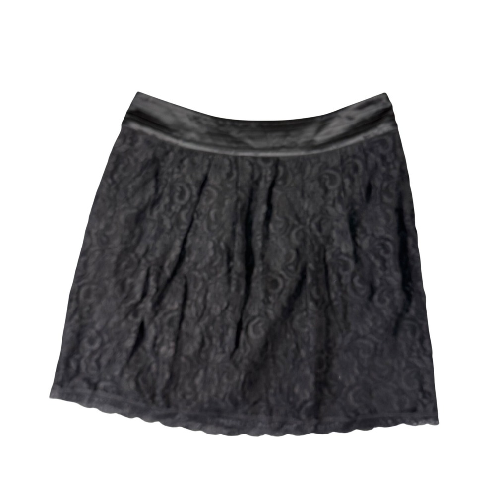 Romantic Whimsigoth Black Lace Pleated Mini Skirt Worthington 16 Dark Feminine